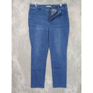 J Jill Jeans Womens 12 Blue Denim Slim Leg Tried True Fit Ankle Stretch
